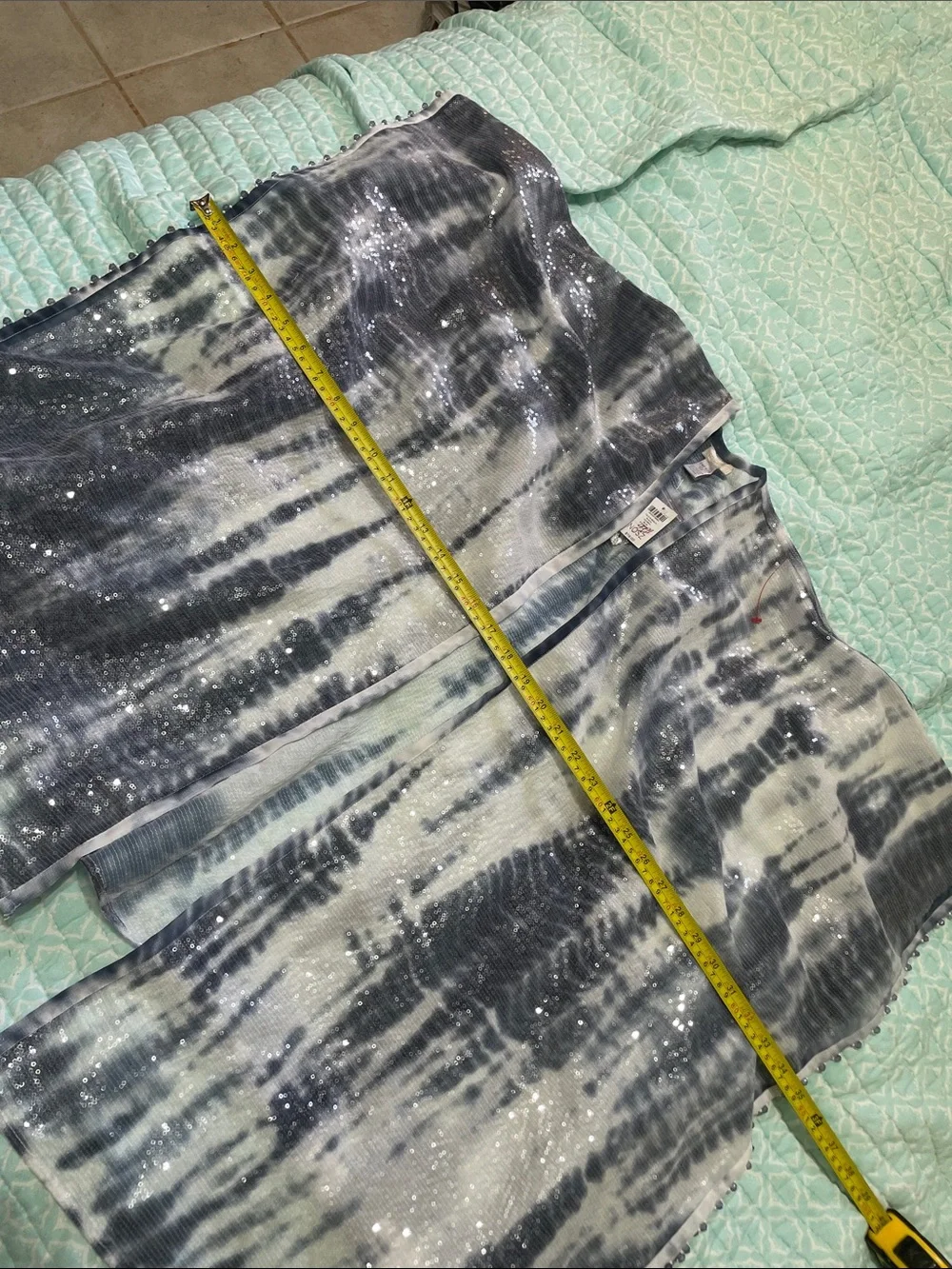 sequin tie-dye beaded cape, scarf, wrap, or poncho by Chicos